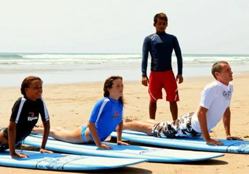 Surf school with drone video analysis Bali lesson at the beach