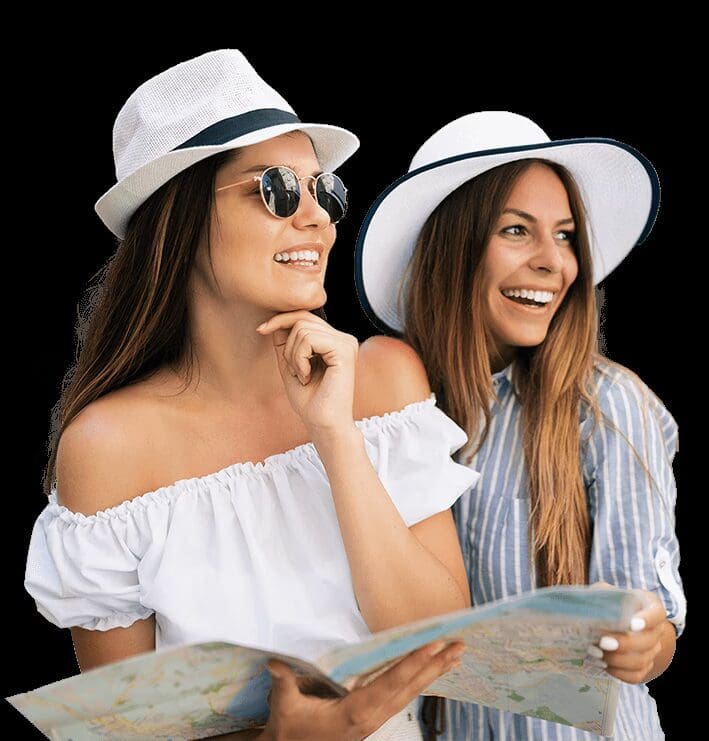 happy group of friends tourists sightseeing in cit 2021 08 26 17 32 01 utc isolated png