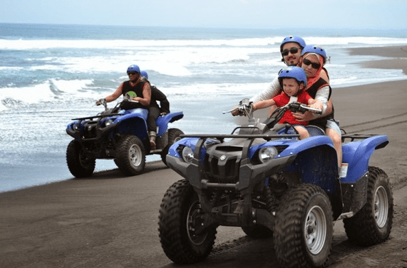 Keramas Beach ATV ride package price black sand beach